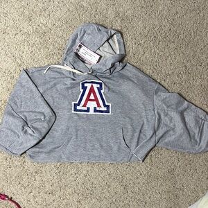University of Arizona Gray Cropped Hoodie with A Logo
